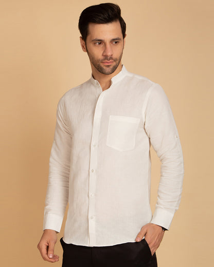 Pearl White Semi-Formal Shirt