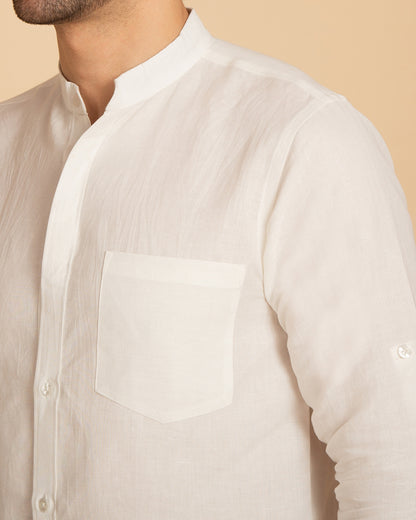 Pearl White Semi-Formal Shirt