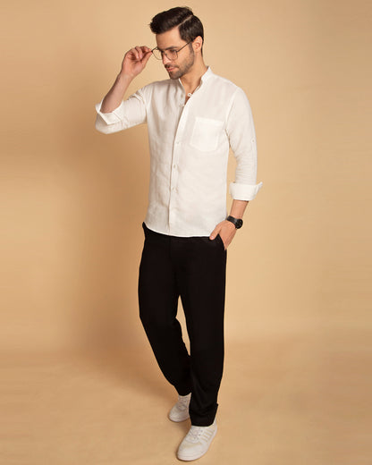 Pearl White Semi-Formal Shirt