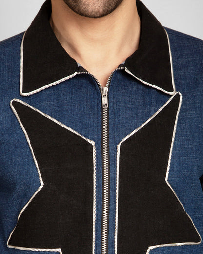 Men's Star Patch Denim Jacket