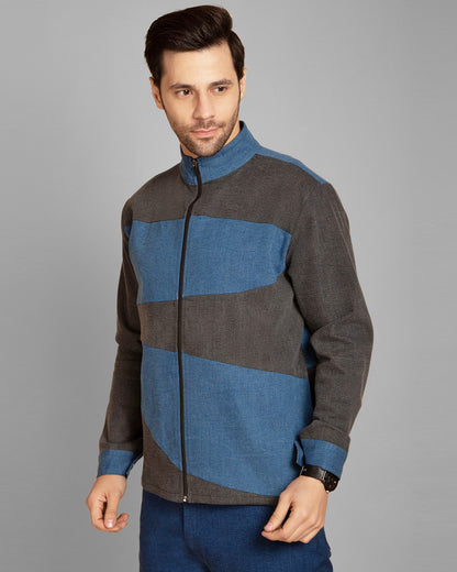 Men's Dual-Tone Patchwork Denim Jacket