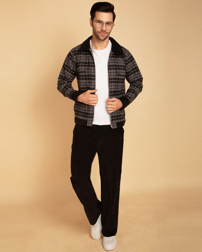 Men's Checkered Zipper Jacket