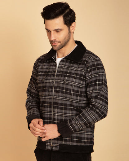 Men's Checkered Zipper Jacket