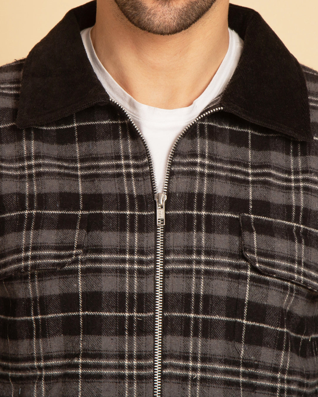 Men's Checkered Zipper Jacket