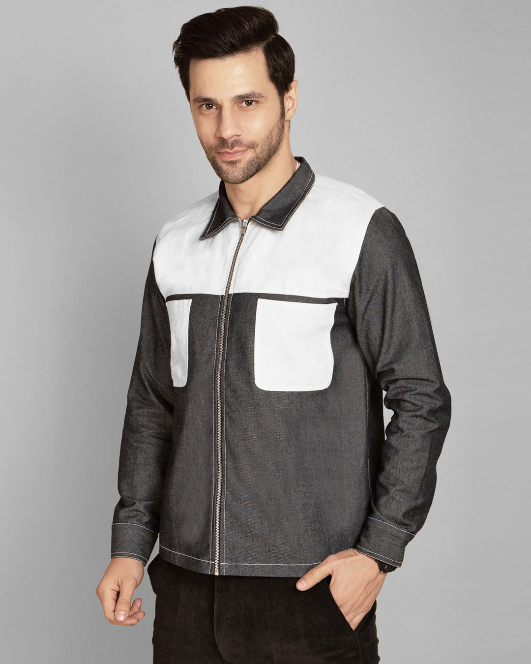 Men's Urban Edge Contrast Pocket Denim Jacket