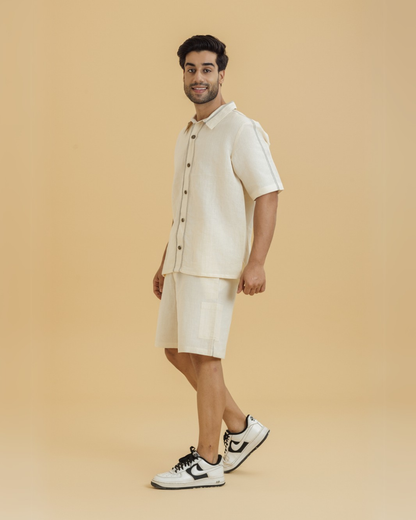 Men's Top stitch Shirt with Shorts