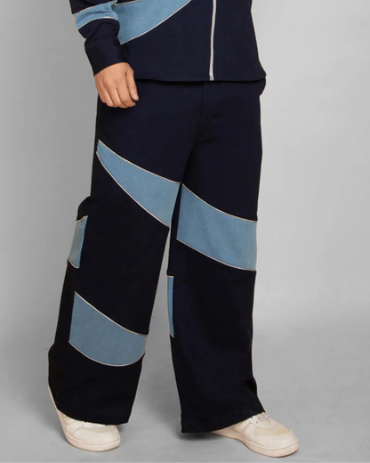 Blue split Denim Baggy Trouser