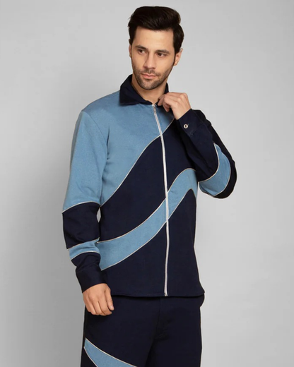 Blue Split Denim Shacket