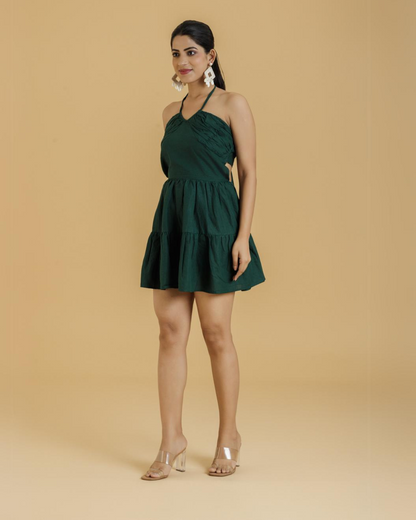 Emerald Breeze Back-Tie Dress