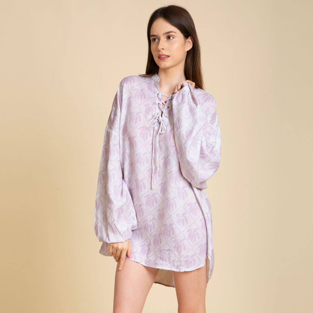 Blush Ease – Relaxed Printed dress