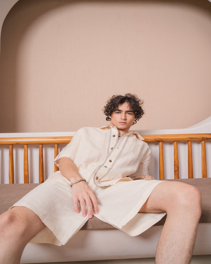 Beige Half-Sleeve Shirt