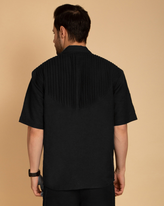 Men's Black Pintuck Shirt