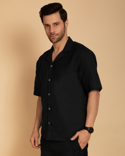 Men's Black Pintuck Shirt