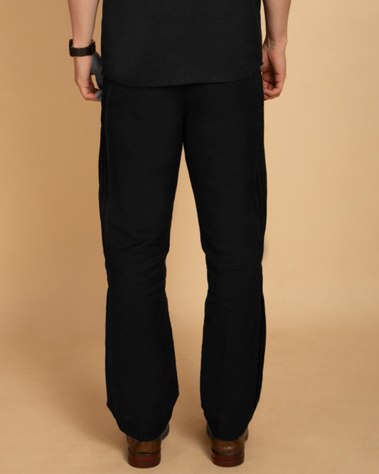 Men's Black Pintuck Tailored Pants