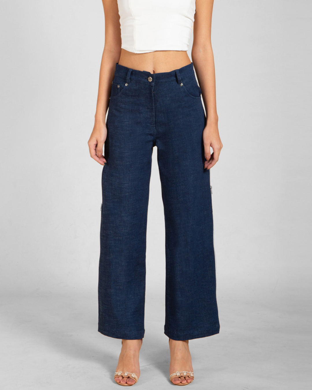 Women’s Contrast Panel Straight Jeans