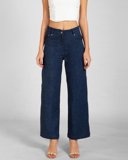 Women’s Contrast Panel Straight Jeans