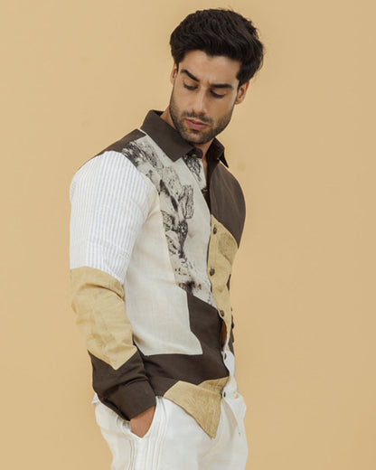 Botanical Patchwork Men's Shirt