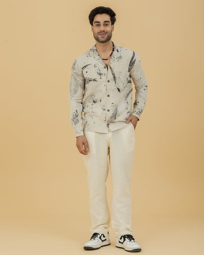 Botanical Print Men's Shirt