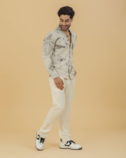 Botanical Print Men's Shirt