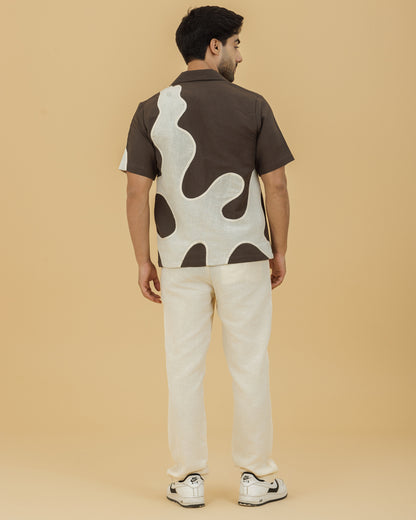 Beige on Brown Patch Men's Shirt