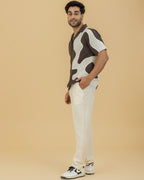 Beige on Brown Patch Men's Shirt