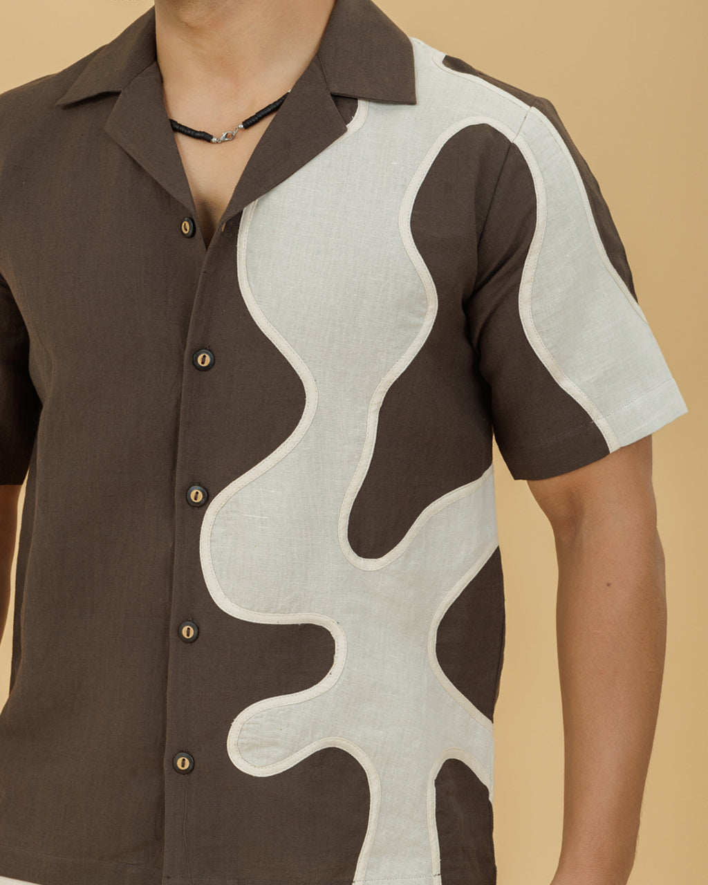 Beige on Brown Patch Men's Shirt