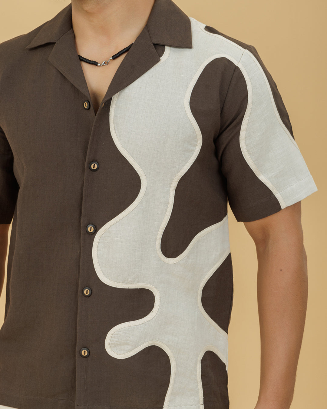 Beige on Brown Patch Men's Shirt