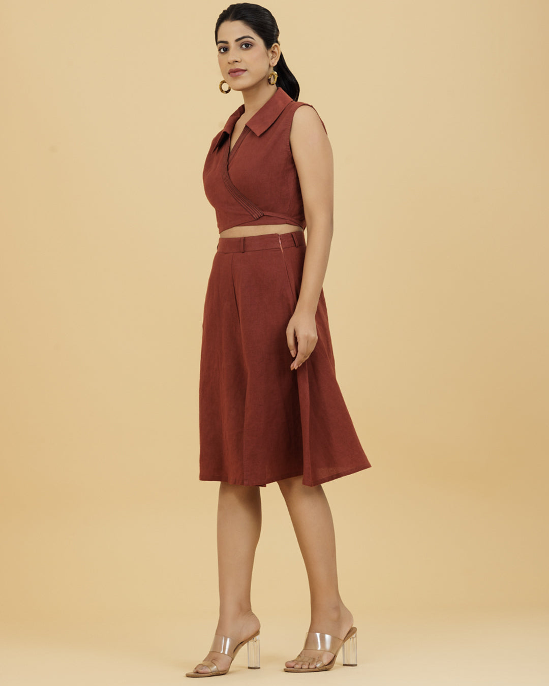 Earthy Hemp Slit Skirt