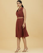 Women's Tie Up Top with Midi Skirt