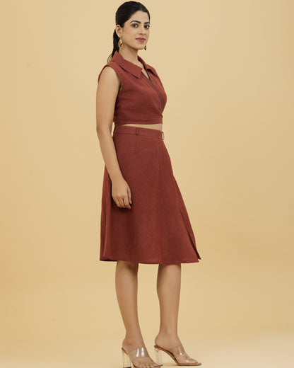 Earthy Hemp Slit Skirt