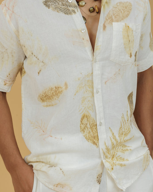 Tropic Ease Botanical Print Cuban Shirt