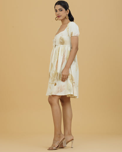 Women's Botanical print Short Dress