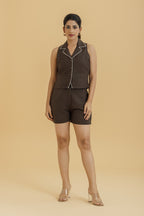 Chic Brown Women's Tailored Waistcoat