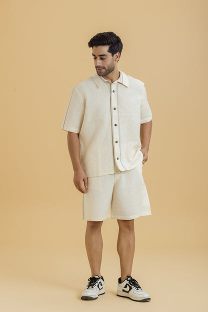 Classic Beige Men's Tailored Shorts