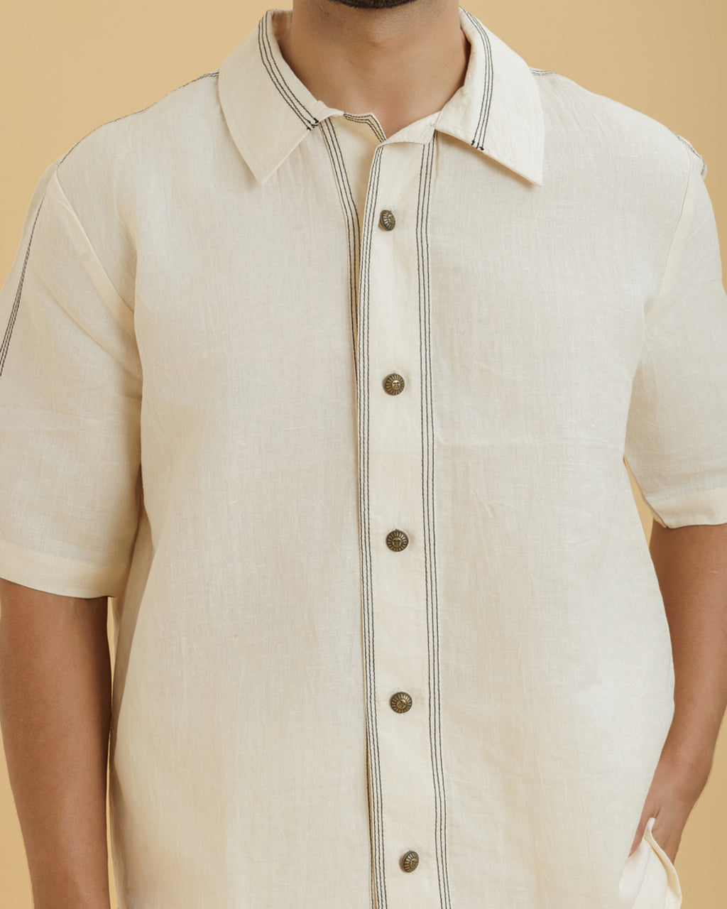 Men's Top stitch Shirt with Shorts