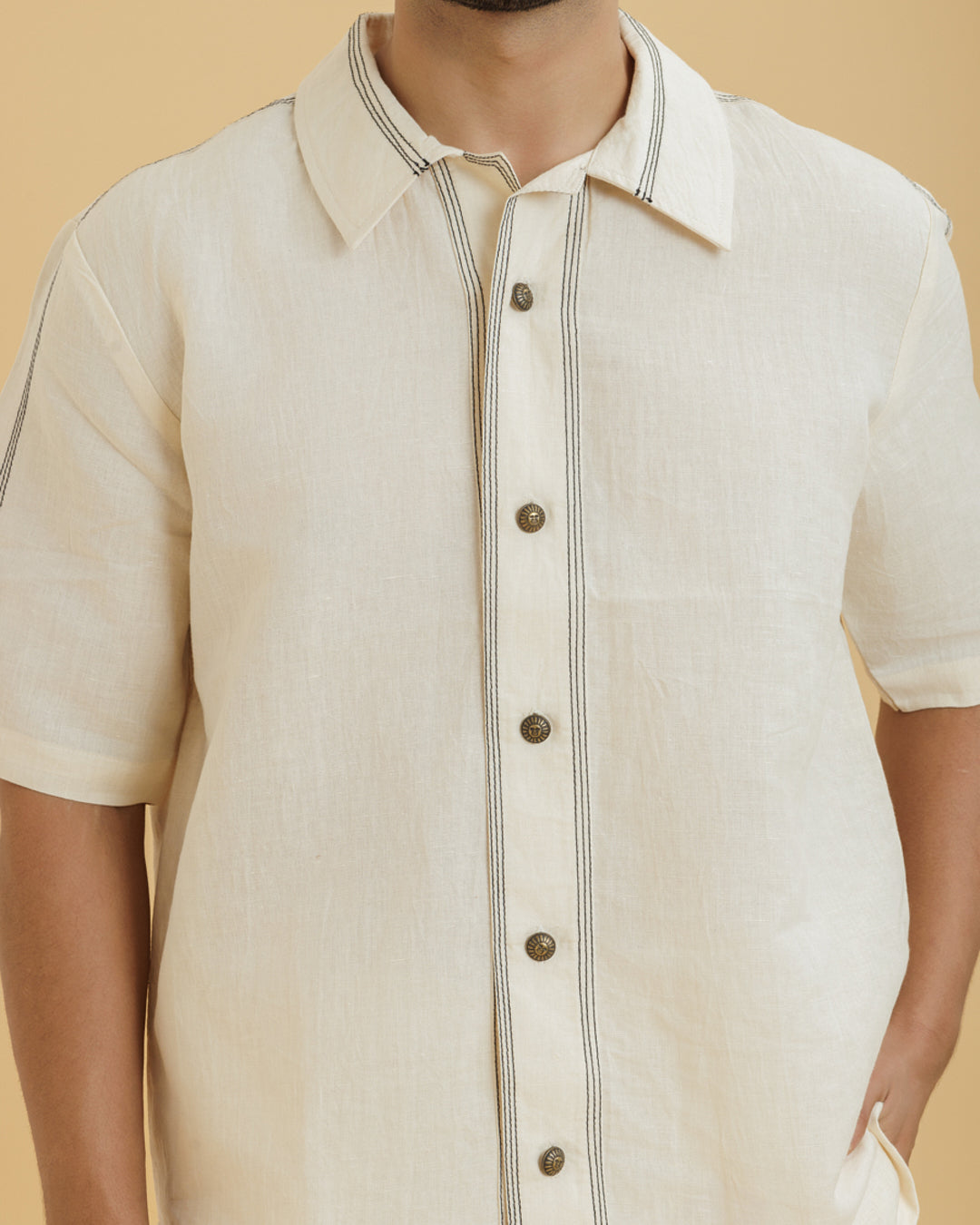 Men's Top stitch Shirt with Shorts
