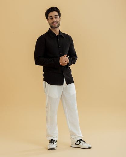 Hemp-Cotton Blend Full-Sleeve Men's Shirt