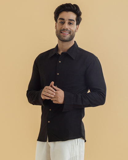 Hemp-Cotton Blend Full-Sleeve Men's Shirt