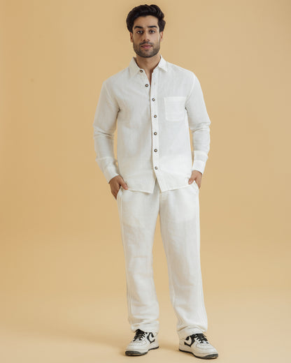Men's Relaxed Fit Hemp Shirt | White