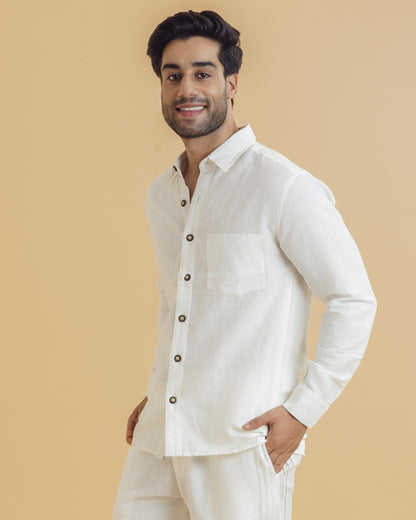 Men's Relaxed Fit Hemp Shirt | White