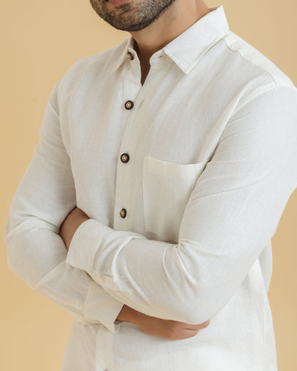 Men's Relaxed Fit Hemp Shirt | White