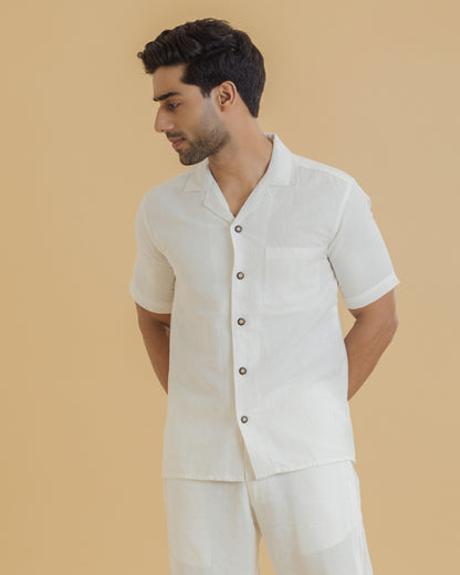 Men's Relaxed Fit Hemp Shirt | White