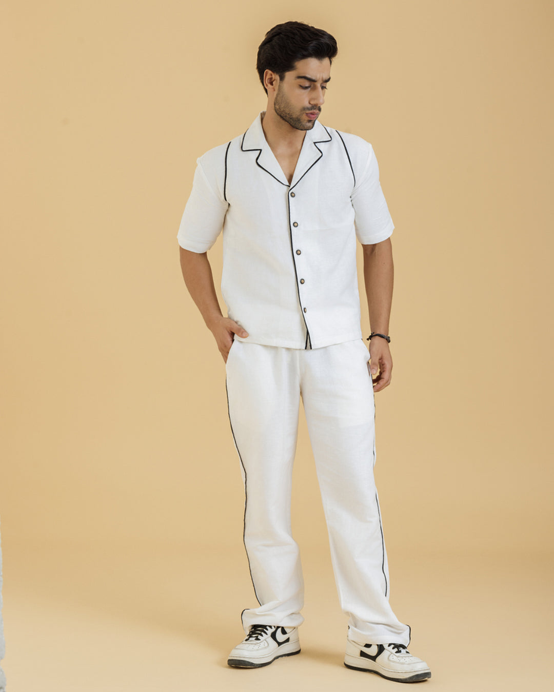 White Half-Sleeve Shirt