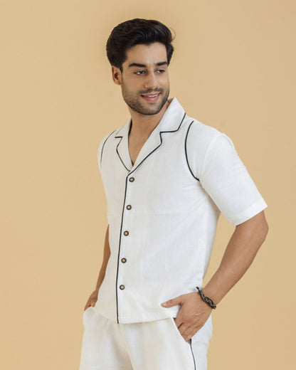 White Half-Sleeve Shirt