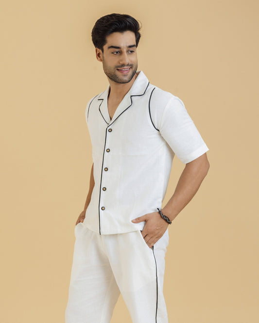 White Half-Sleeve Shirt