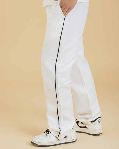 Men's Black piping Shirt with Pants