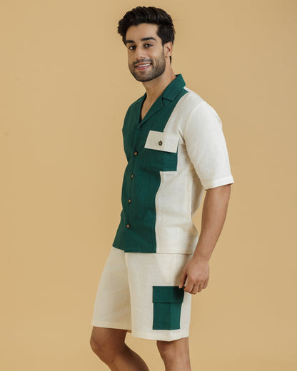 Beige on Green Patch Men's Shirt