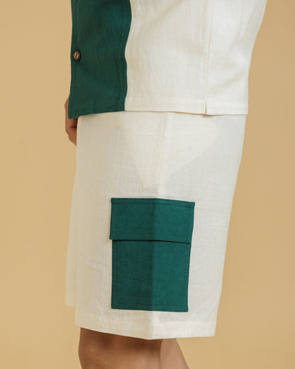 Beige on Green Patch Men's Shirt