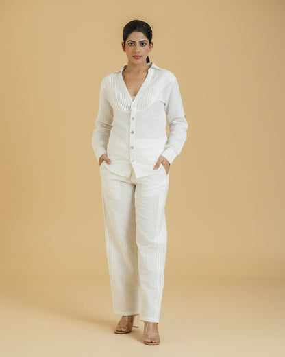 Top Pintuck Detail Full Sleeves Shirt