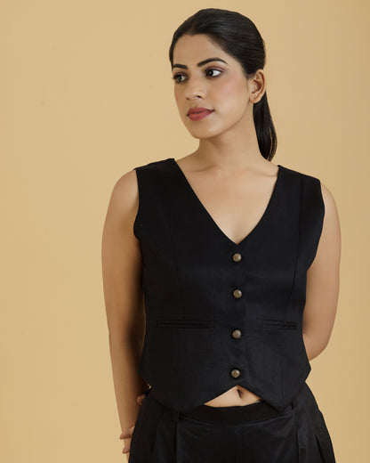 Bamboo Luxe Formal Vest | Black